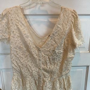 Elegant Cream Lace Women’s Top